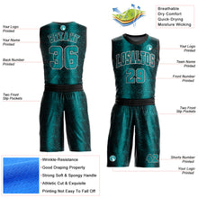Load image into Gallery viewer, Custom Black Teal-White Animal Fur Print Round Neck Sublimation Basketball Suit Jersey
