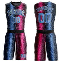 Load image into Gallery viewer, Custom Black Light Blue-Pink Animal Fur Print Round Neck Sublimation Basketball Suit Jersey
