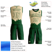 Load image into Gallery viewer, Custom Cream Green Color Splash Round Neck Sublimation Basketball Suit Jersey
