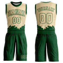 Load image into Gallery viewer, Custom Cream Green Color Splash Round Neck Sublimation Basketball Suit Jersey

