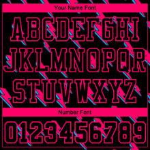 Load image into Gallery viewer, Custom Black Pink Lightning Shapes Round Neck Sublimation Basketball Suit Jersey
