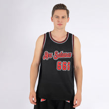 Load image into Gallery viewer, Custom Black Red-White Authentic Throwback Basketball Jersey
