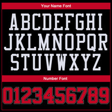 Load image into Gallery viewer, Custom Black Red-White Authentic Throwback Basketball Jersey
