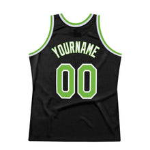 Load image into Gallery viewer, Custom Black Neon Green-White Authentic Throwback Basketball Jersey
