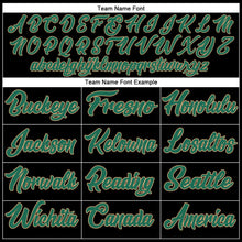 Load image into Gallery viewer, Custom Black Kelly Green-Old Gold Authentic Throwback Basketball Jersey
