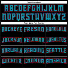 Load image into Gallery viewer, Custom Black Teal-Red Authentic Throwback Basketball Jersey
