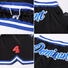 Load image into Gallery viewer, Custom Black Royal-Red Authentic Throwback Basketball Shorts
