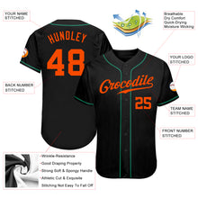 Load image into Gallery viewer, Custom Black Orange-Kelly Green Authentic Baseball Jersey
