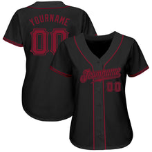 Load image into Gallery viewer, Custom Black Crimson Authentic Baseball Jersey

