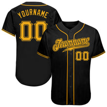 Load image into Gallery viewer, Custom Black Gold Authentic Baseball Jersey
