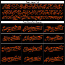 Load image into Gallery viewer, Custom Black Black-Orange Authentic Baseball Jersey
