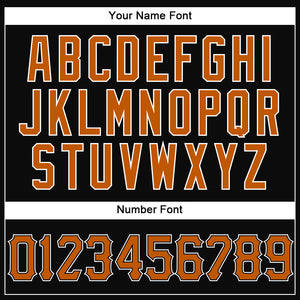Custom Black Texas Orange-White Authentic Baseball Jersey