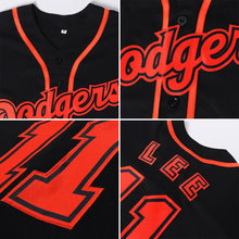 Load image into Gallery viewer, Custom Black Texas Orange-White Authentic Baseball Jersey
