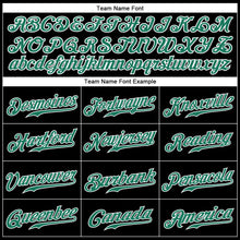 Load image into Gallery viewer, Custom Black Kelly Green Pinstripe Kelly Green-White Authentic Baseball Jersey
