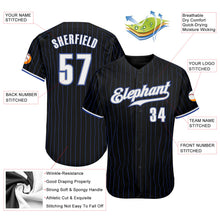 Load image into Gallery viewer, Custom Black Royal Pinstripe White-Gray Authentic Baseball Jersey
