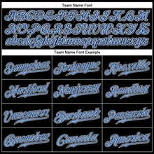 Load image into Gallery viewer, Custom Black Light Blue Pinstripe Light Blue-White Authentic Baseball Jersey
