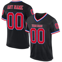 Load image into Gallery viewer, Custom Black Red-Royal Mesh Authentic Throwback Football Jersey
