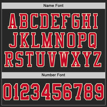 Load image into Gallery viewer, Custom Black Red-Cream Mesh Authentic Throwback Football Jersey
