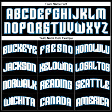 Load image into Gallery viewer, Custom Black Royal Pinstripe White-Blue Authentic Throwback Basketball Jersey
