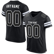 Load image into Gallery viewer, Custom Black Black-White Mesh Authentic Football Jersey
