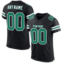 Load image into Gallery viewer, Custom Black Kelly Green-White Mesh Authentic Football Jersey
