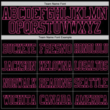 Load image into Gallery viewer, Custom Black Black-Pink Mesh Authentic Football Jersey
