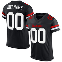 Load image into Gallery viewer, Custom Black White-Red Mesh Authentic Football Jersey
