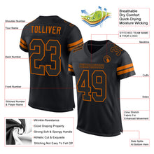 Load image into Gallery viewer, Custom Black Black-Texas Orange Mesh Authentic Football Jersey
