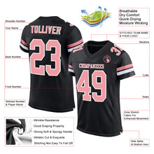 Load image into Gallery viewer, Custom Black Medium Pink-White Mesh Authentic Football Jersey
