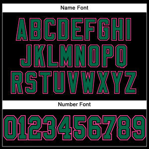 Custom Black Kelly Green-Pink Mesh Authentic Football Jersey