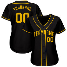 Load image into Gallery viewer, Custom Black Gold Authentic Baseball Jersey
