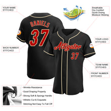 Load image into Gallery viewer, Custom Black Red-Cream Authentic Baseball Jersey
