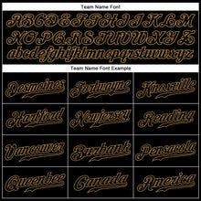 Load image into Gallery viewer, Custom Black Black-Old Gold Authentic Sleeveless Baseball Jersey
