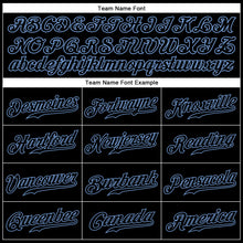 Load image into Gallery viewer, Custom Black Black-Light Blue Authentic Sleeveless Baseball Jersey
