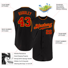 Load image into Gallery viewer, Custom Black Red-Gold Authentic Sleeveless Baseball Jersey
