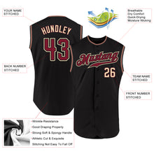 Load image into Gallery viewer, Custom Black Crimson-City Cream Authentic Sleeveless Baseball Jersey
