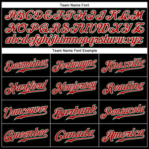 Custom Black Kelly Green-Red Authentic Sleeveless Baseball Jersey