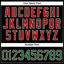 Load image into Gallery viewer, Custom Black Kelly Green-Red Authentic Sleeveless Baseball Jersey
