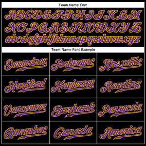 Custom Black Purple-Gold Authentic Sleeveless Baseball Jersey
