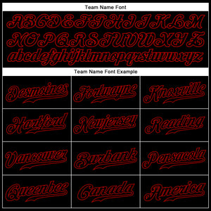 Custom Black Black-Red Authentic Sleeveless Baseball Jersey