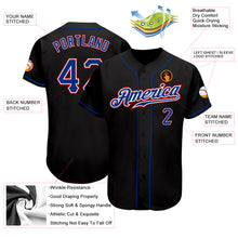 Load image into Gallery viewer, Custom Black Royal-Red Authentic Baseball Jersey
