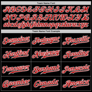 Custom Black Red Pinstripe Red-White Authentic Baseball Jersey