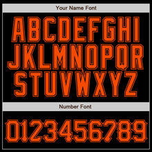 Load image into Gallery viewer, Custom Black Orange Pinstripe Orange-Black Authentic Baseball Jersey
