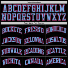 Load image into Gallery viewer, Custom Black Light Blue-Pink Authentic Throwback Basketball Jersey
