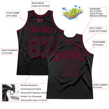 Load image into Gallery viewer, Custom Black Black-Maroon Authentic Throwback Basketball Jersey
