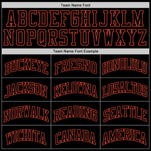 Custom Black Black-Orange Authentic Throwback Basketball Jersey