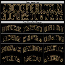 Load image into Gallery viewer, Custom Black Black-Old Gold Authentic Throwback Basketball Jersey
