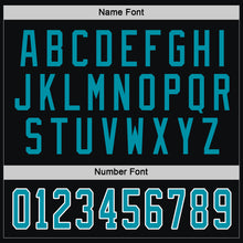 Load image into Gallery viewer, Custom Black Teal-White Hockey Jersey
