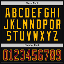Load image into Gallery viewer, Custom Black Maroon-Gold Hockey Jersey
