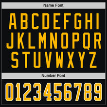 Load image into Gallery viewer, Custom Black Gold-White Hockey Jersey
